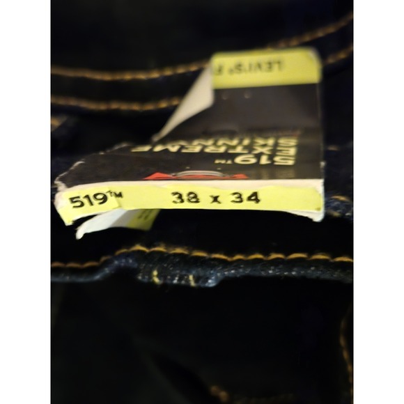 LEVI'S NEW Mens 519 38×34 Extreme Skinny Stretch Denim Blue Jeans Dark Wash - Picture 8 of 11